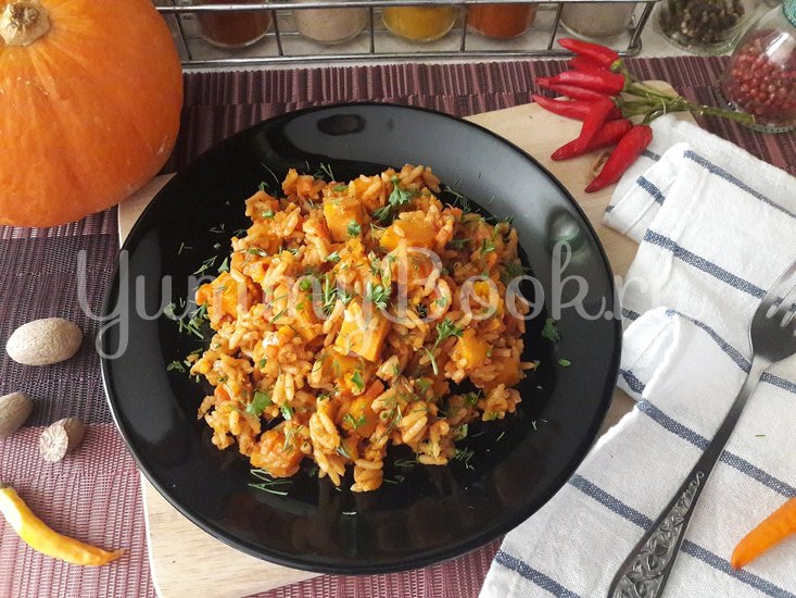 Рис с тыквой и овощами в сковороде - шаг 12