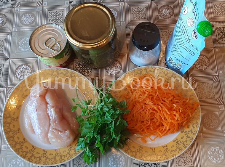 Салат с курицей, фасолью и морковью по-корейски - шаг 1
