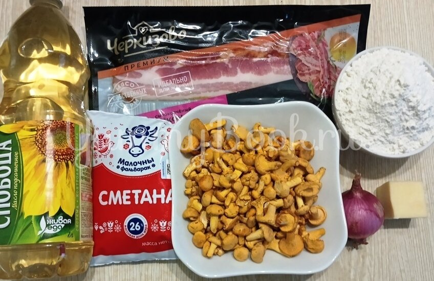 Фламмкухен с лисичками - шаг 1