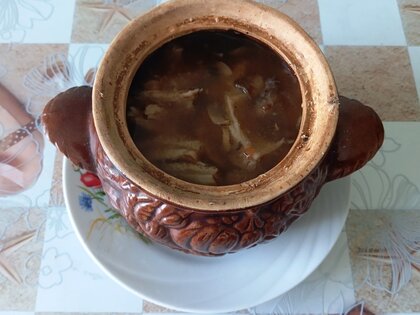 Говяжий рубец, запечённый в горшочке