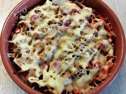 Баклажаны с лисичками, запечённые в духовке