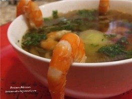 Суп с креветками и овощами