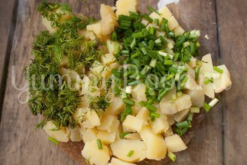 Салат Картофельный с зеленым луком - шаг 3