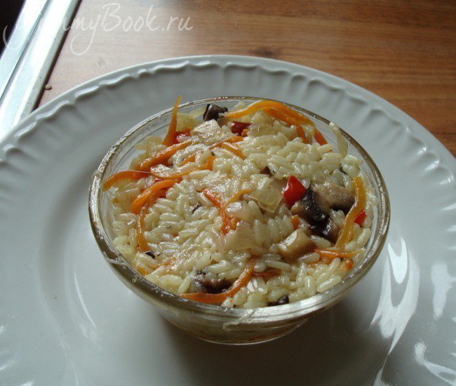 Рис с овощами и грибами - шаг 3