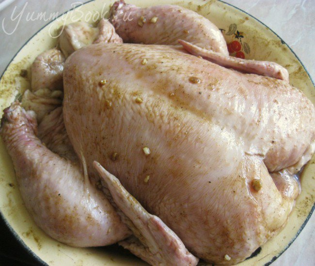 Фаршированная курица в медово-соевом маринаде - шаг 3