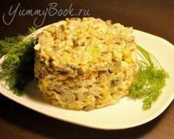 Грибной салат с курицей и кукурузой - шаг 5
