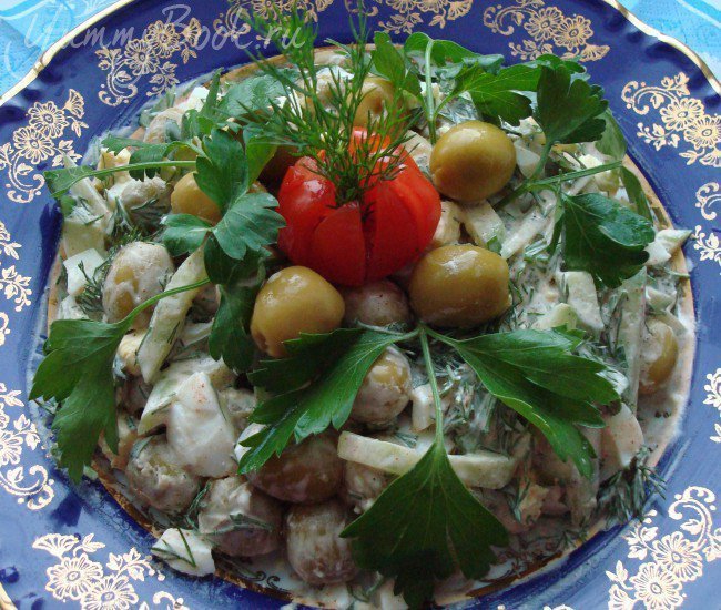 Яичный салат с оливками - шаг 2