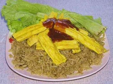 Рис зеленый с золотистой спаржей