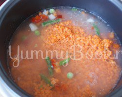 Чечевичная каша с мясом и овощами в мультиварке - шаг 4