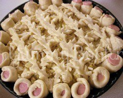 Открытый пирог с капустой и сосисками - шаг 6