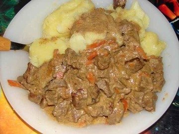 Мясо в сметане с картофелем по-узбекски