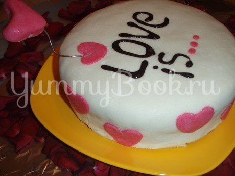 Красный торт LOVE IS... - шаг 8