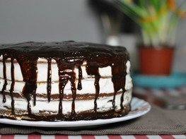 Бисквитный торт с кремом