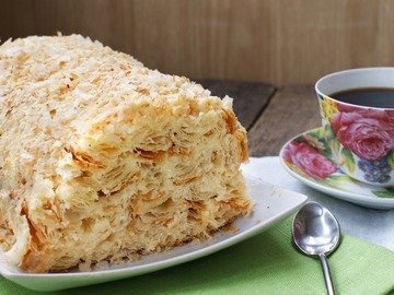 Торт «Полено» из слоеного теста — рецепт с фото пошагово