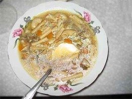 Суп с сушеными белыми грибами