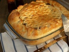 Дрожжевой пирог с картофелем и грибами