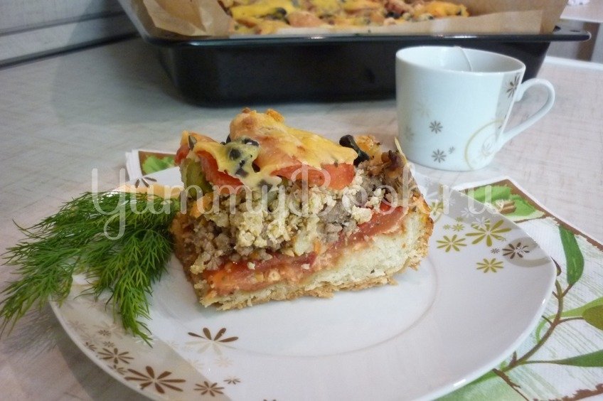 Домашняя пицца-пирог на пирожковом тесте