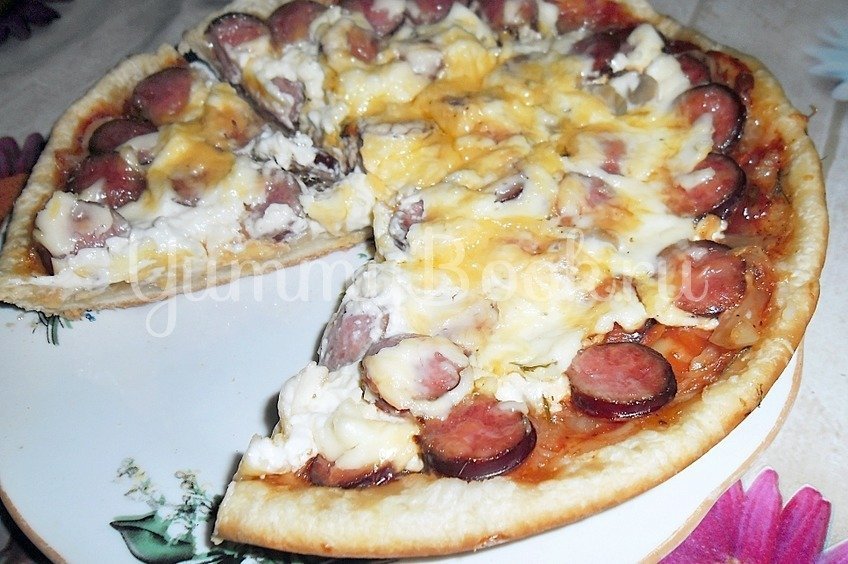 Пицца с грибами (в мультиварке)