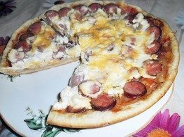 Пицца с грибами (в мультиварке)