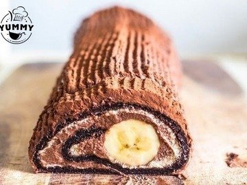 Шоколадно-банановый рулет за 30 минут