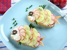 Детский бутерброд "Рыбки"
