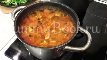 Бульон с "яичной паутинкой", томатами и зелёным луком - шаг 7