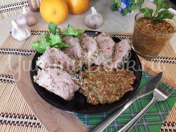 Запечённая свинина в "свежем" маринаде и соус к ней - шаг 12