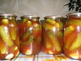 Огурцы в томатном соусе на зиму 