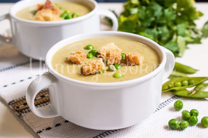 Суп-пюре с зелёным горошком и сыром - шаг 6
