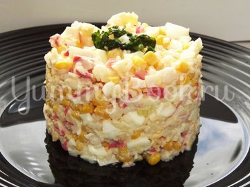 Салат с крабовыми палочками и рисом - шаг 9
