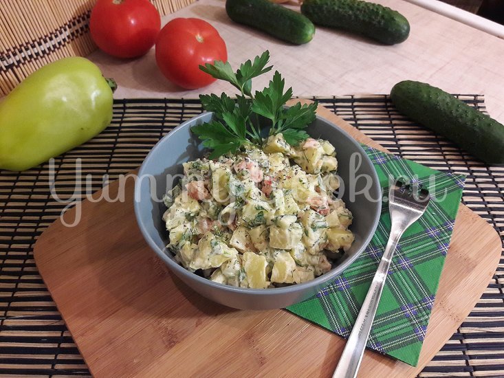Картофельный салат со свежими овощами - шаг 4