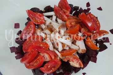 Свекольный салат с кукурузой и копчёной грудинкой - шаг 4