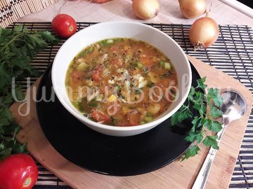 Гороховый суп с двумя видами мяса и помидорами - шаг 13