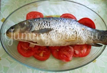 Белый амур, фаршированный сладким перцем в духовке - шаг 8