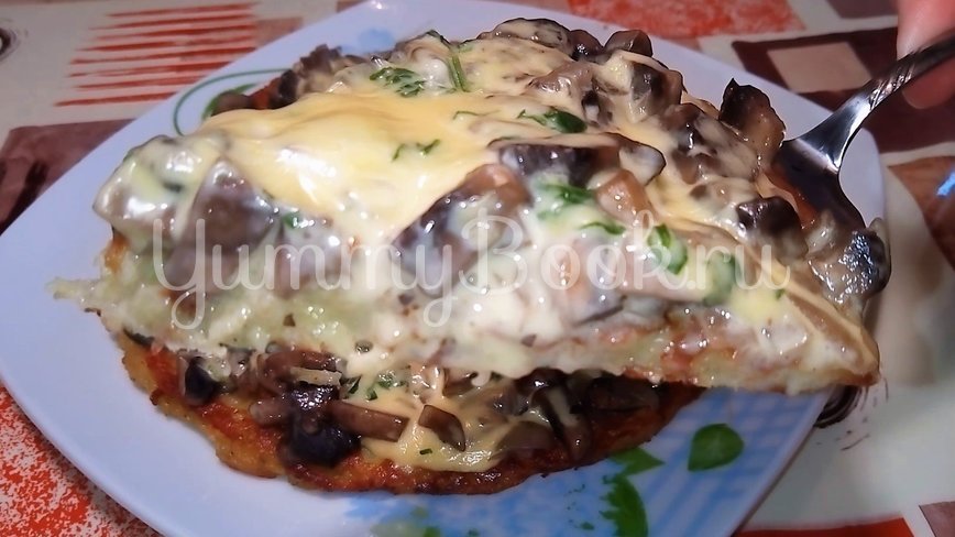 Картофельная пицца с грибами  на сковороде - шаг 5