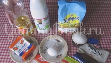Шоколадные кексы с творогом - шаг 1