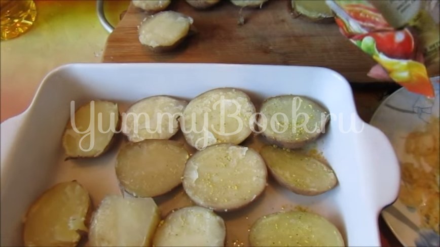 Картошка с грибами и чесноком в духовке (постный рецепт) - шаг 4