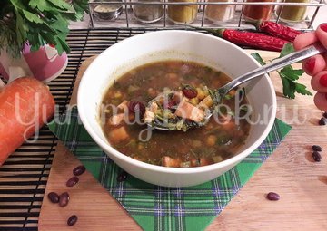Суп с фасолью и копчёной курицей - шаг 12