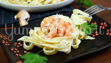 Паста в сливочном соусе с креветками - шаг 7