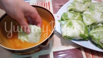 Конвертики из капусты с грибами - шаг 6