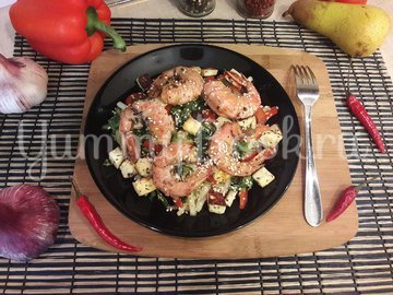 Салат с лангустинами и адыгейским сыром - шаг 6
