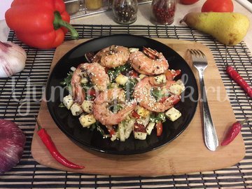 Салат с лангустинами и адыгейским сыром - шаг 7