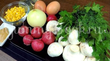 Летний сытный салат с редиской без майонеза - шаг 1
