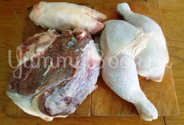 Домашний холодец из трёх видов мяса - шаг 1