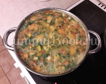 Тыквенно-чечевичный суп с копчёной курицей - шаг 12