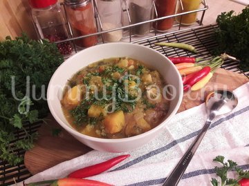 Тыквенно-чечевичный суп с копчёной курицей - шаг 14