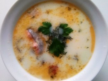 Французский сырный суп с форелью