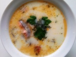 Французский сырный суп с форелью