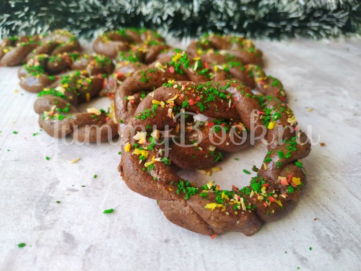 Шоколадное печенье «Рождественские веночки» - шаг 7