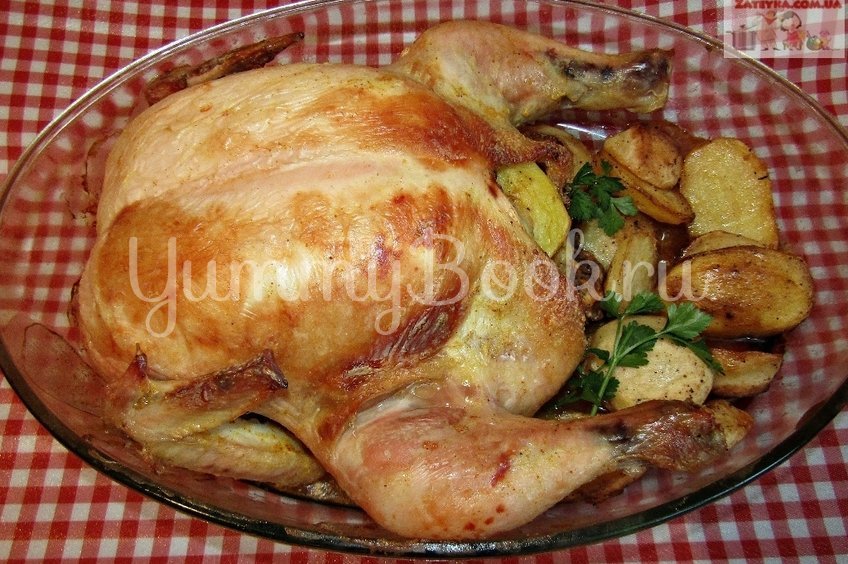Курица, запеченная с картофелем в духовке